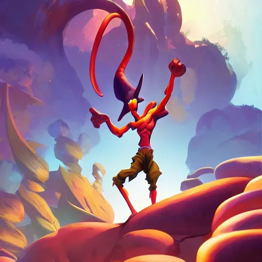 Image similar to hero world earthworm jim, behance hd by jesper ejsing, by rhads, makoto shinkai and lois van baarle, ilya kuvshinov, rossdraws global illumination