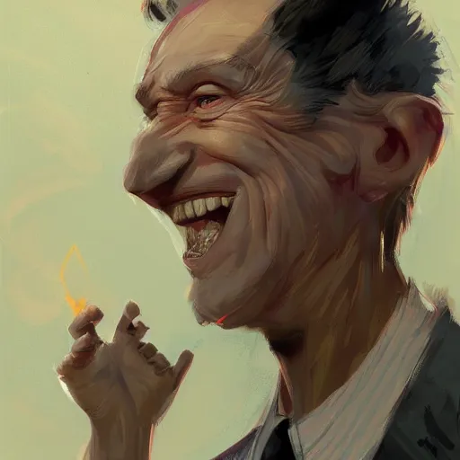 Prompt: bill murry telling the world to go f itself, with an ironic smile, digital art, rossdraws, artstation, by pablo picasso, by james gurney, by craig mullins