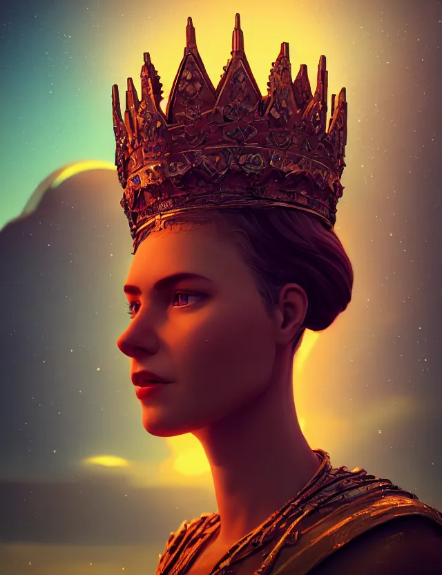 Prompt: blurred background. close-up portrait of a goddess in crown, by Anka Zhuravleva, Anato Finnstark and Alena Aenami, Angus McKie. unreal engine