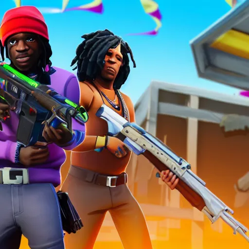 Image similar to rapper Chief Keef in Fortnite very detailed 4K quality super realistic