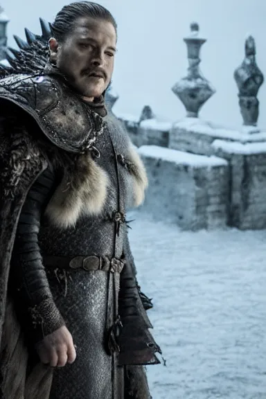 Image similar to very very intricate photorealistic photo of bowser in an episode of game of thrones, photo is in focus with detailed atmospheric lighting, award - winning details
