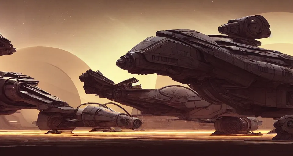 Image similar to highly detailed cinematic syd mead scifi render of 3 d sculpt of post apocalyptic spaceship, sparth, scott robertson, guardians of the galaxy, star wars, maschinen krieger, raphael lecoste