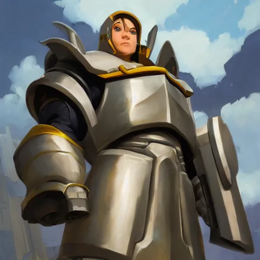 Image similar to greg manchess portrait painting of alphonse elric as overwatch character, medium shot, asymmetrical, profile picture, organic painting, sunny day, matte painting, bold shapes, hard edges, street art, trending on artstation, by huang guangjian and gil elvgren and sachin teng