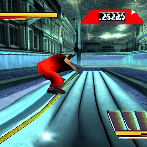 Image similar to albert einstein's pro skater for playstation 2, video game screenshot