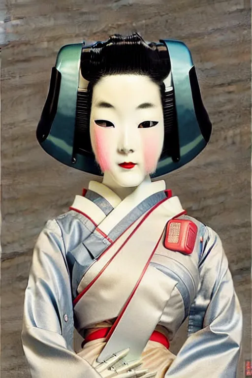 Image similar to ( ( ( ( ( 1 9 5 0 s retro future robot android aluminum geisha. muted colors. ) ) ) ) ) by jean - baptiste monge!!!!!!!!!!!!!!!!!!!!!!!!!!!!!!