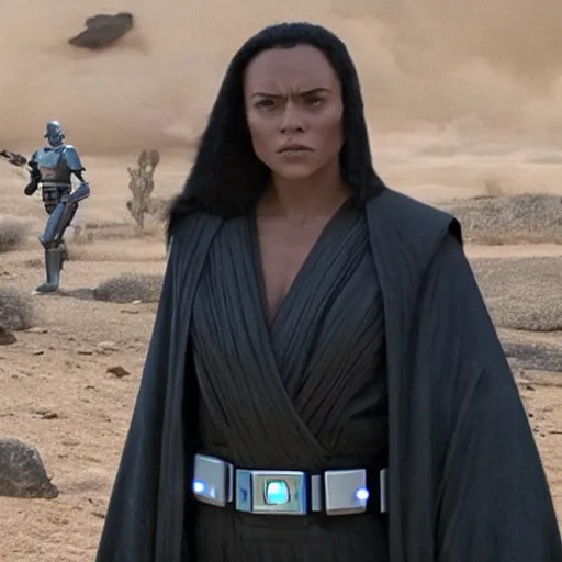 Image similar to still of the rock as leah in star wars