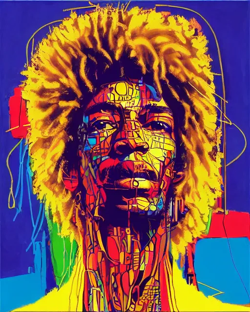 a cyberpunk portrait of a jimi hendrix by jean - | Stable Diffusion ...