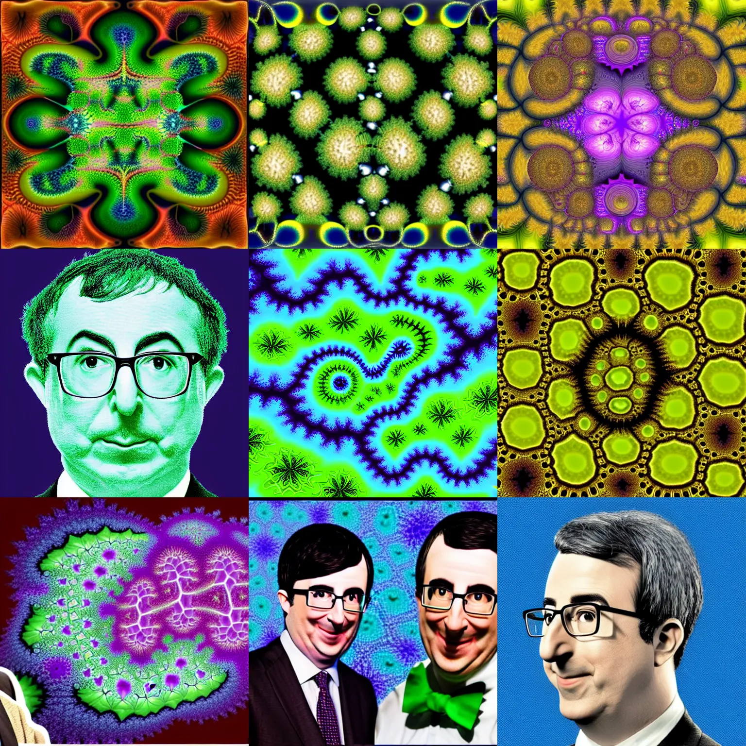 Prompt: an intricate assymetric mandelbrot fractal of john oliver and cabbages mandelbrot