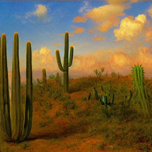 Prompt: flying impressionist island cactus wire, by albert bierstadt and wojciech siudmak, 2 0 megapixels, surrealist