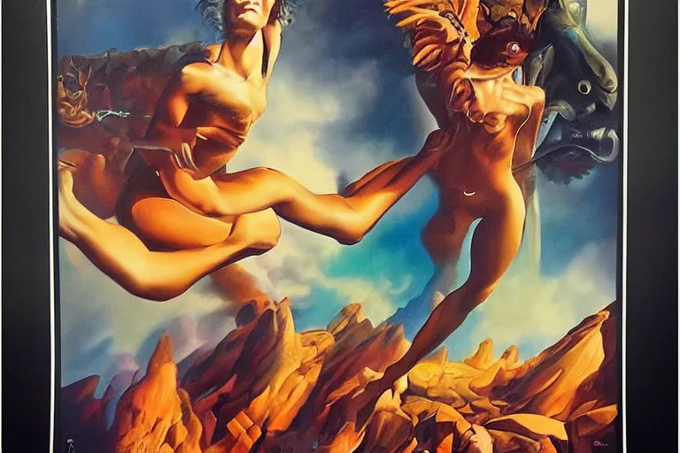 Image similar to beautiful sony alpha 7 camera, painting by vintage airbrush art and boris vallejo, poster, nice studio lighting, smooth tiny details, soft and clear shadows, low contrast, perfect