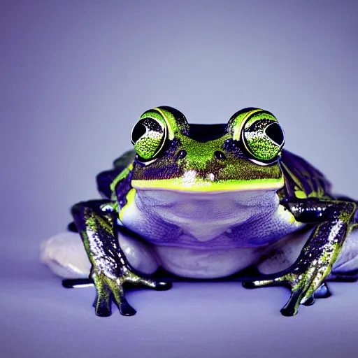 Image similar to Portrait photo of a cybernetic frog