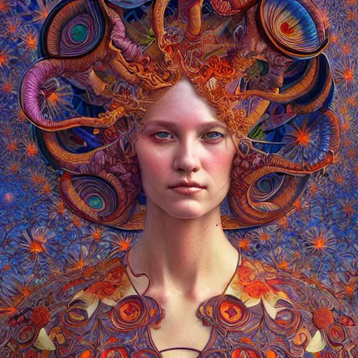 Image similar to hyper detailed masterpiece, floral pattern, jean giraud, digital art painting, matte painting, beautiful, psychedelic, artgerm, donato giancola, tom bagshaw