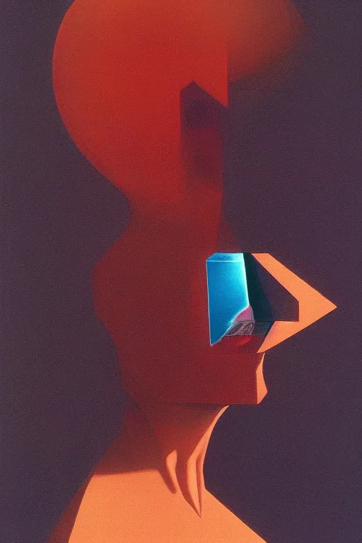Image similar to woman wearing oculus and digital glitch head edward hopper and james gilleard, zdzislaw beksisnski, higly detailed