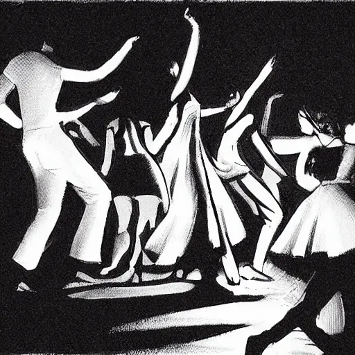 Prompt: young people dancing and drinking in a fancy nightclub, partylights, beautiful people, by ansel adams, trending on artstation