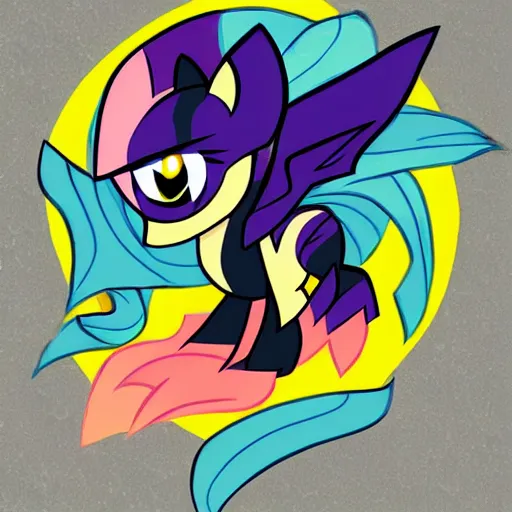 Prompt: batman in the style of my little pony
