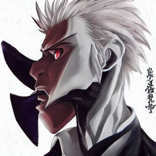 Image similar to portrait of garou, anime fantasy illustration by tomoyuki yamasaki, kyoto studio, madhouse, ufotable, trending on artstation