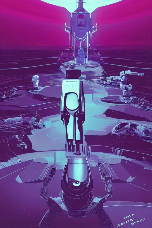 Prompt: the most amazing dream of science fiction alien robot artificial intelligence astronauts, syd mead, beeple, dan mumford, moebius, hd, vibrant color, high contrast, digital illustration