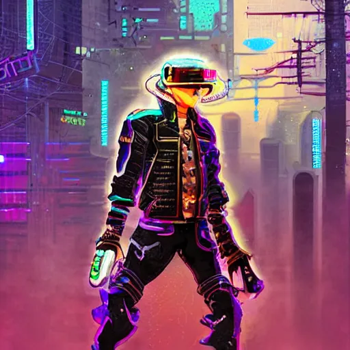 Prompt: cyber punk cowboy