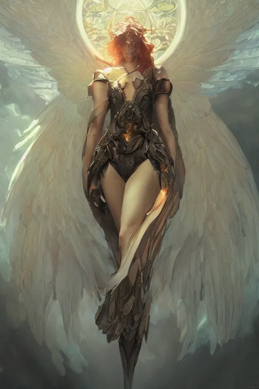 Prompt: Dying for an angel, fantasy, anime, sci fi , intricate, elegant, highly detailed, digital painting, artstation, concept art, smooth, sharp focus, illustration, art by artgerm and greg rutkowski and alphonse mucha