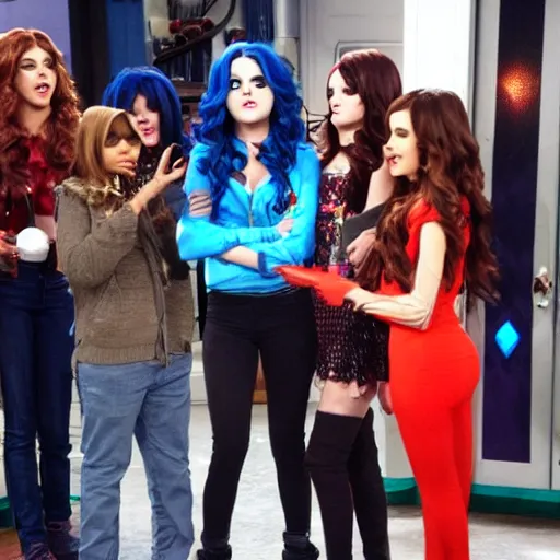 Prompt: elizabeth gillies on victorious set