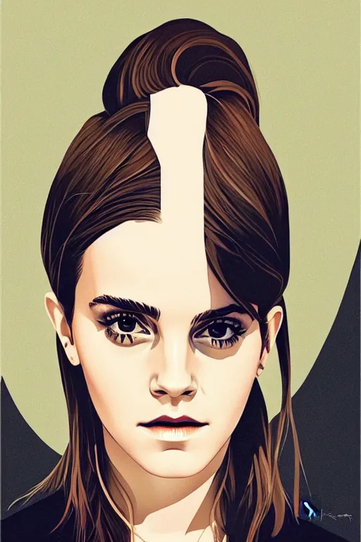 Prompt: portrait of emma watson by james jean by ilya kuvshinov kintsugi
