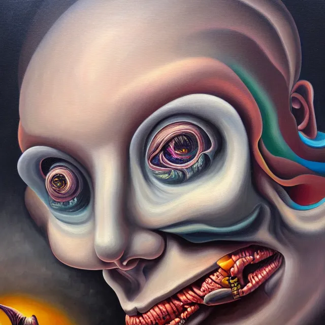 Image similar to an oil on canvas portrait painting, polycount, surrealism, surrealist, cosmic horror, high detail