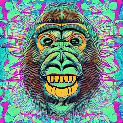 Image similar to stoned ape theory, psilocybin mushrooms, abstract, evolution