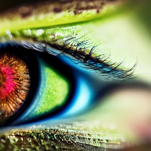 Image similar to beautiful eyes, colorful iris, macro photograph