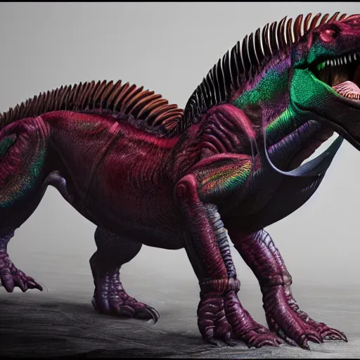 Image similar to Holographic thermography scan of dinosaur xenomorph chimera , unreal engine, 4k concept art and hyper realism