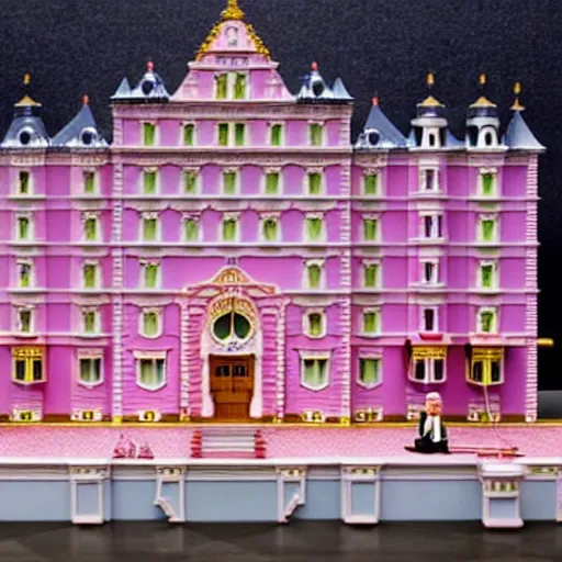 Prompt: grand budapest hotel claymation