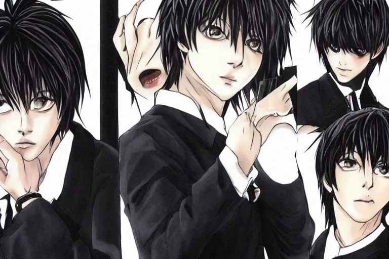 Image similar to handsome man，Black short hair,Death Note