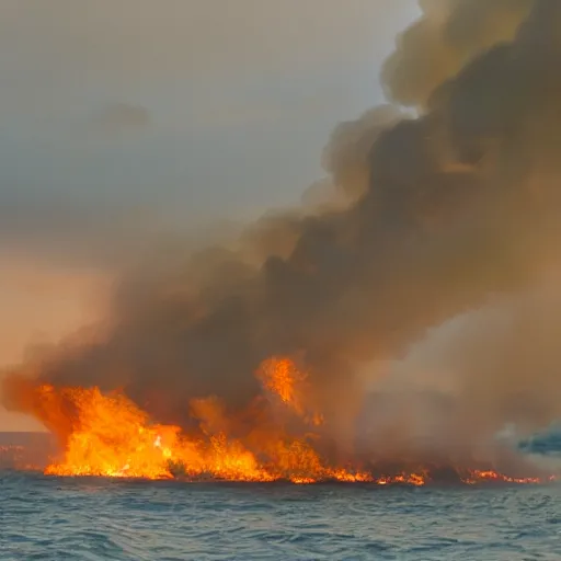 Image similar to fire, shore, water, des mo nevde 5 5 mm