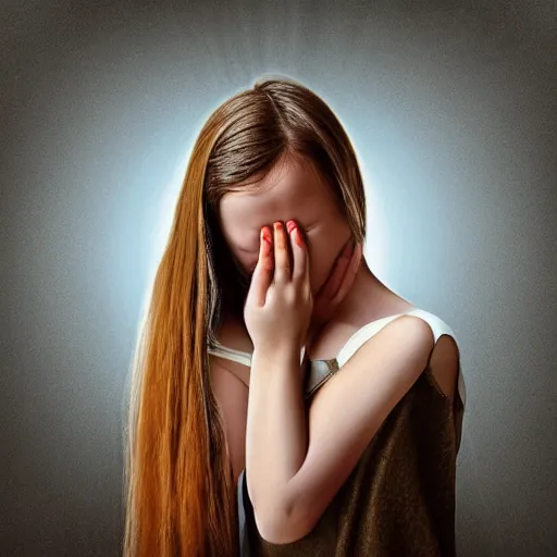 Prompt: girl crying with god eye, surrealism, no text