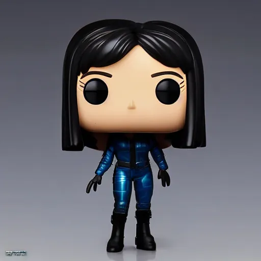 Image similar to funko pop of joi from blade runner 2 0 4 9 translucent hologram, neo noire