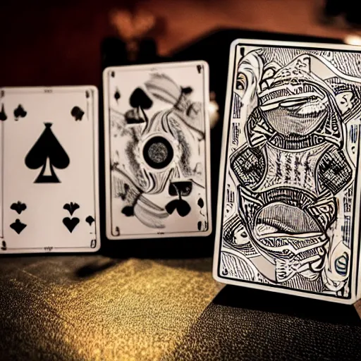 Image similar to a group of otherworldly creatures playing cards, by wayne barlow