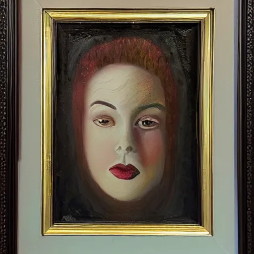 Image similar to an unsettling framed painting