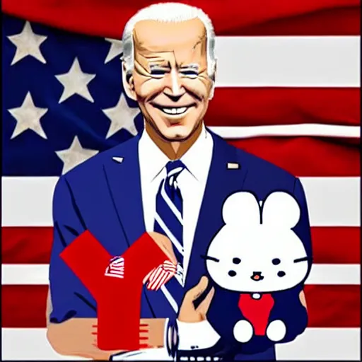 Image similar to joe Biden in the style of Sanrio