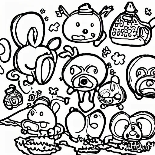 Prompt: pepapig colouring page