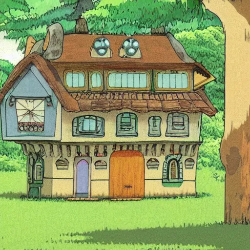 Prompt: the house is a tree, studio ghibli