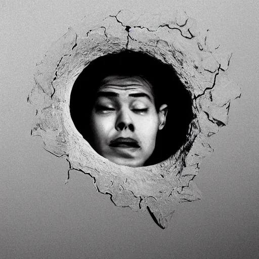 Image similar to a hole in my head, surreal photograph