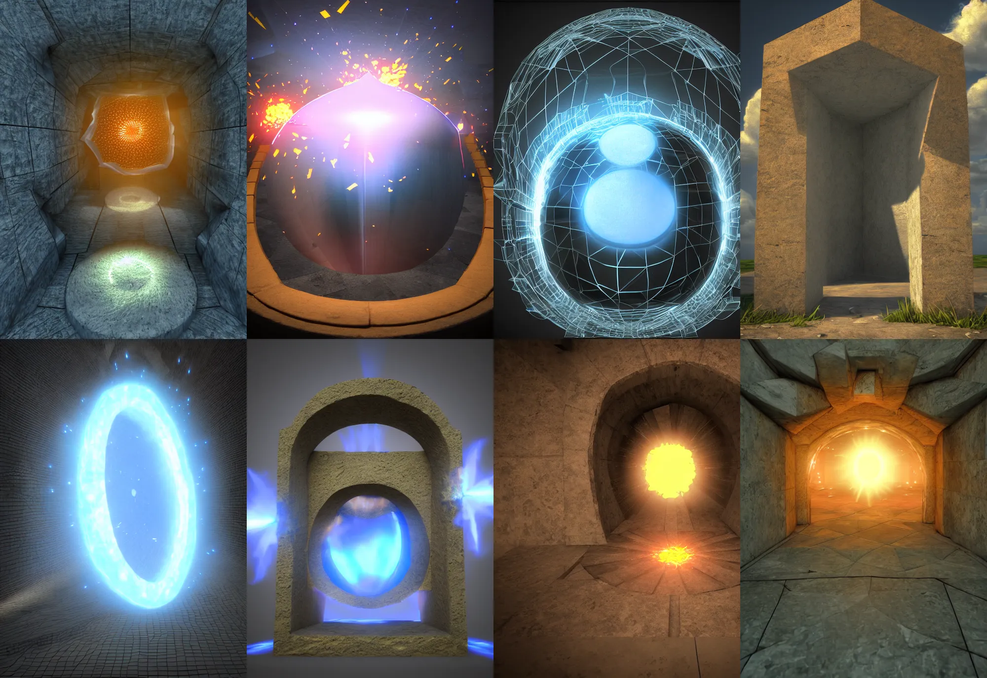 Prompt: a portal, global illumination, 3 d art, particles