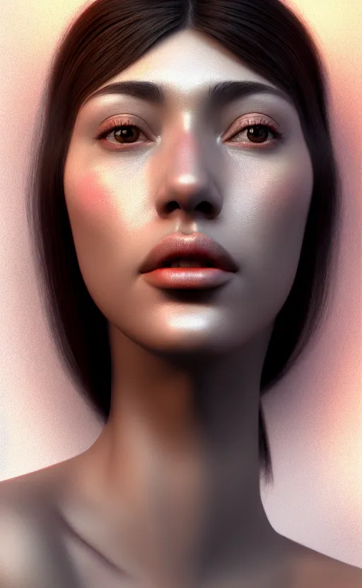 Image similar to complex 3d render of a beautiful face by Kandinsky, beautiful natural soft light, rim light, elegant, highly detailed, octane render, Kandinsky style