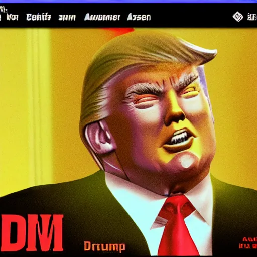 Image similar to duke nukem 3 d screenshot : donald trump