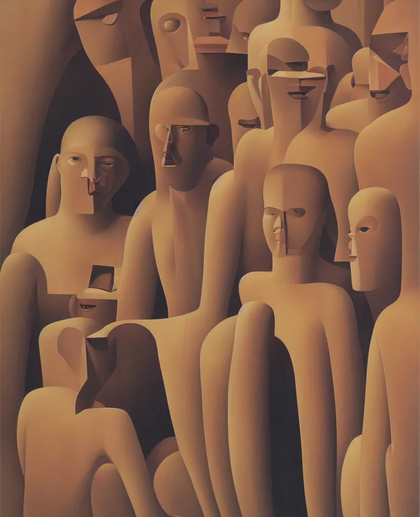 Image similar to oil painting by george tooker