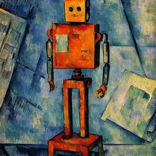 Image similar to robot by paul cezanne