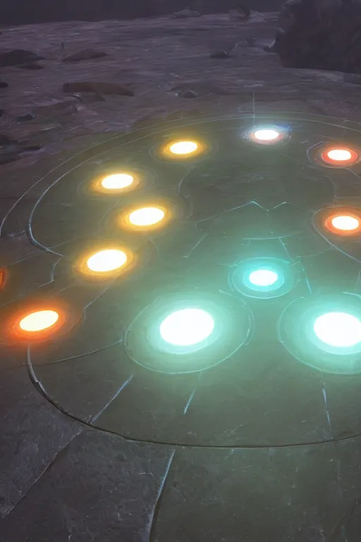 Image similar to glowing alien tech circles, unreal engine