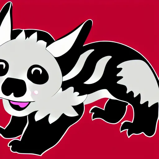 Image similar to vector art of welsh dragon and panda mixed, intercrossed, chimera, adobe illustrator