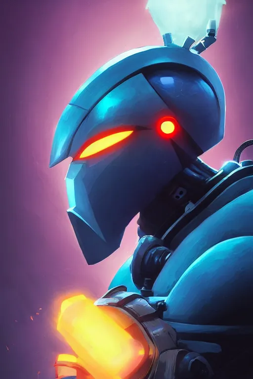 Image similar to epic mask helmet robot ninja portrait stylized as fornite style game design fanart by concept artist gervasio canda, behance hd by jesper ejsing, by rhads, makoto shinkai and lois van baarle, ilya kuvshinov, rossdraws global illumination radiating a glowing aura global illumination ray tracing hdr render in unreal engine 5