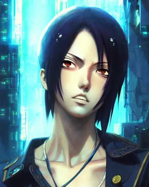 Image similar to portrait Anime Pirate on a ship Sharp fine face, pretty face, realistic shaded Perfect face, fine details. Anime. cyberpunk realistic shaded lighting by katsuhiro otomo ghost-in-the-shell, magali villeneuve, artgerm, rutkowski Jeremy Lipkin and Giuseppe Dangelico Pino and Michael Garmash and Rob Rey