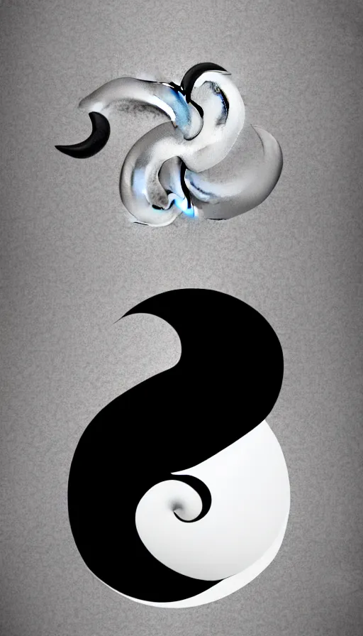 Prompt: Abstract representation of ying Yang concept, by D&D Concept Artists
